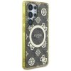 Etui Guess 4G Background Gold            Electroplated Peony Pattern MagSafe do Samsung Galaxy S25 Ultra brązowy